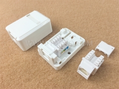 CAT5E 8P8C 1 port surface mount box with keystone jack with RoHS Certificate from China Manufacturer TAEPO for Sale