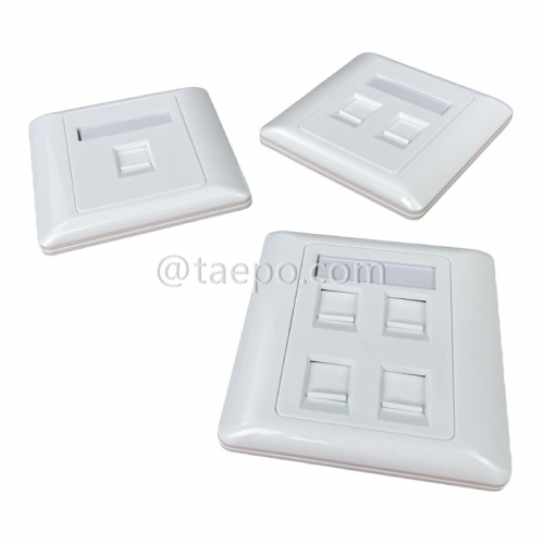 86x86mm American style 4 port RJ45 wall network face plate from China Factory for Sale