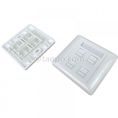 86x86mm American style 4 port RJ45 wall network face plate from China Factory for Sale