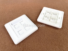 86x86mm American style 4 port RJ45 wall network face plate from China Factory for Sale