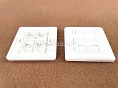 86x86mm American style 4 port RJ45 wall network face plate from China Factory for Sale
