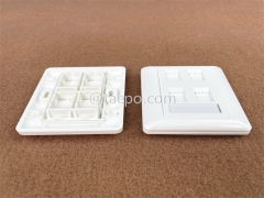 86x86mm American style 4 port RJ45 wall network face plate from China Factory for Sale