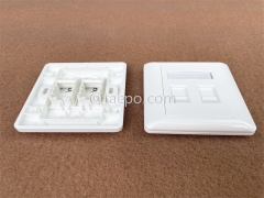 86x86mm American style 2 port RJ45 double network wall faceplate from China Manufacturer for Sale