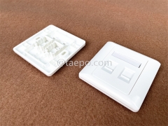 86x86mm American style 2 port RJ45 double network wall faceplate from China Manufacturer for Sale