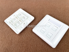 86x86mm American style 4 port RJ45 wall network face plate from China Factory for Sale