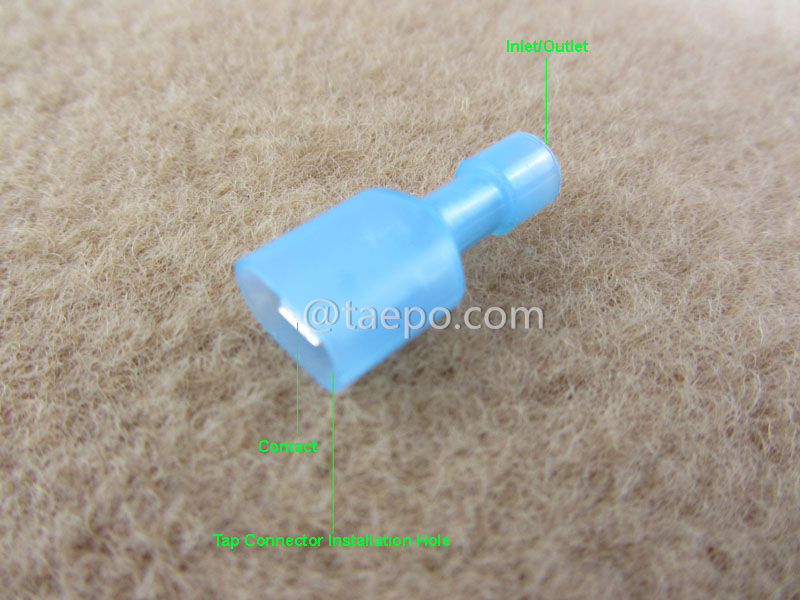 Illustration for 952T nylon terminal, 1-wire, AWG18-14 conductor, blue, for 952 tap connector