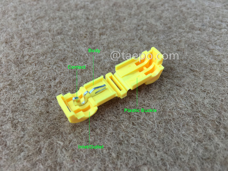Illustration for 953 self-stripping electrical tap connectors, 1-wire, AWG14-12 conductor, single pin, yellow