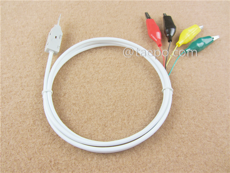  4-pole test cord, LSA test plug to alligator clip, 1.5m