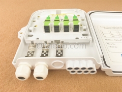 Fiber distribution box (FDB), outdoor, SC, 8 fibers, plastic housing