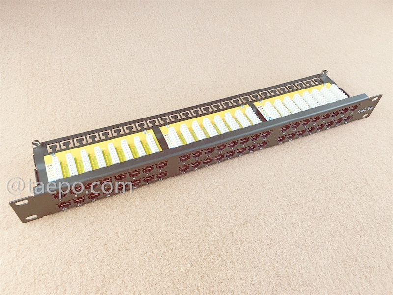 48-port patch panel, CAT5E, RJ45, UTP, 19