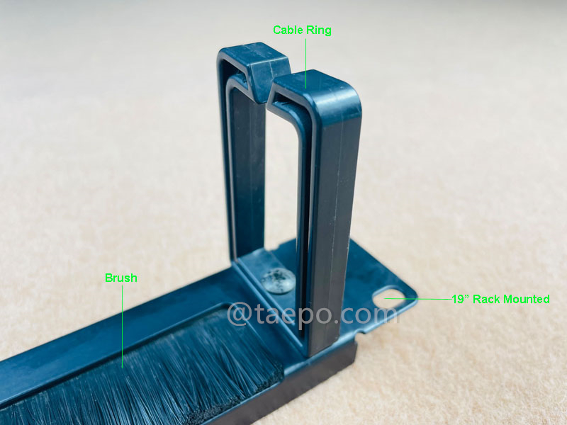Illustration pictures for Metal cable manager, 5 plastic rings, 1U, with brush