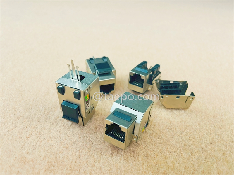 Keystone jack, CAT5E, STP, 8P8C, 90 degree, AP style