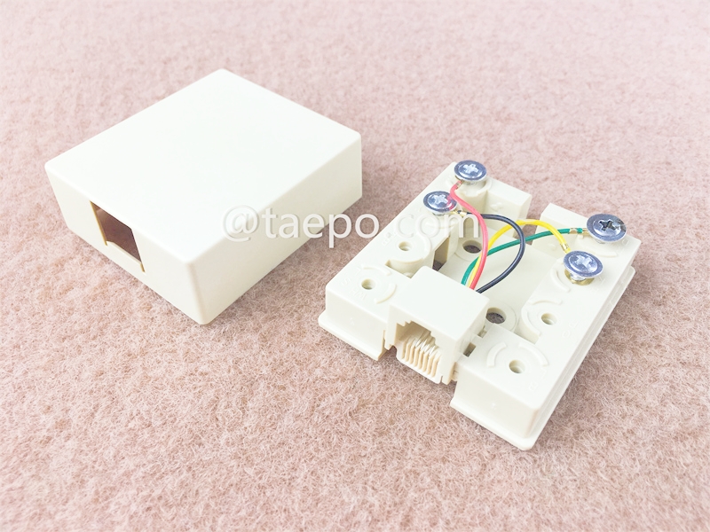 1-port connection box, CAT3, 6P4C, 55x49x20.5m