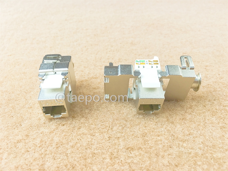 Keystone jack, CAT6A, STP, 8P8C, 180 degree, AP style