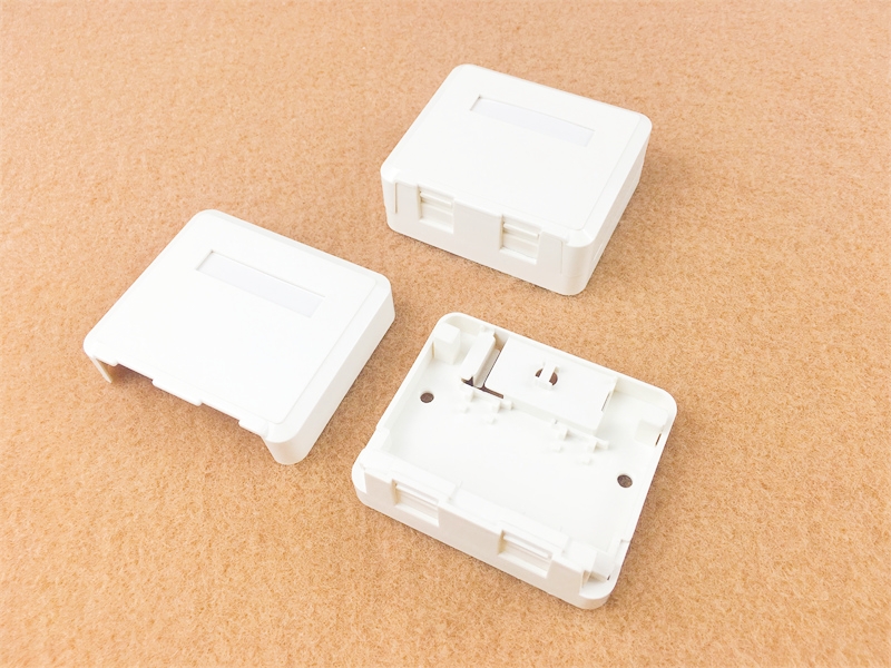 2-port surface box, CAT5E, RJ45, 8P8C, UTP, 70x60x27mm,  AP style, without keystone jack