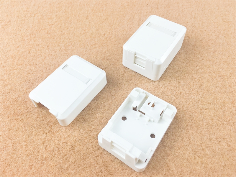1-port surface box, CAT5E, RJ45, 8P8C, UTP, 65x48x27mm,  AP style, without keystone jack
