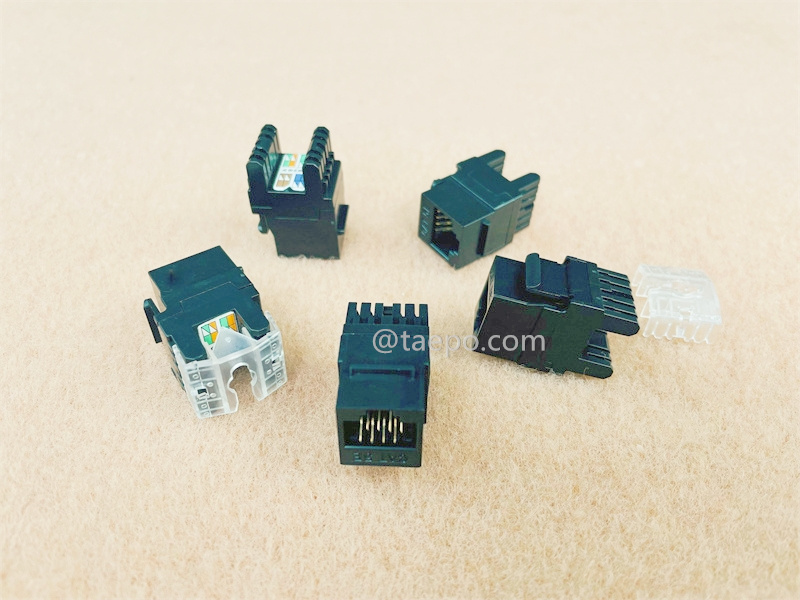 Keystone jack, CAT5E, UTP, 8P8C, 180 degree, AP style