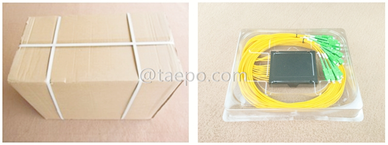 Packing pictures for Fiber optic splitter, PLC, plastic case, 2x8, with SC/APC connector