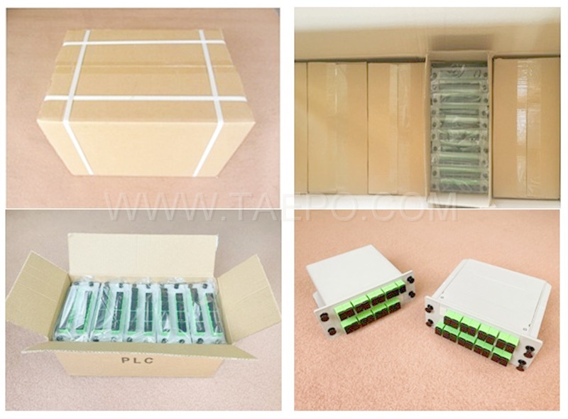 Packing pictures for Fiber optic splitter, PLC, casette type, G657A, 1x16, 0.9mm loose tube, with SC/APC connector