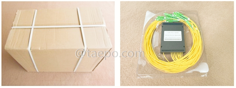 Packing pictures for Fiber optic splitter, PLC, plastic case, 1x16, with SC/APC connector