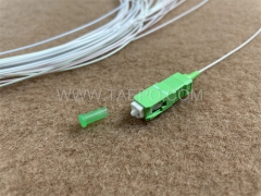Fiber optic splitter, PLC, steel tube, G657A, 1x32, 0.9mm loose tube, 1m, with SC/APC connector