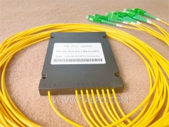 Fiber optic splitter, PLC, plastic case, G657A, 1x8, 2mm loose tube, 1m, with SC/APC connector